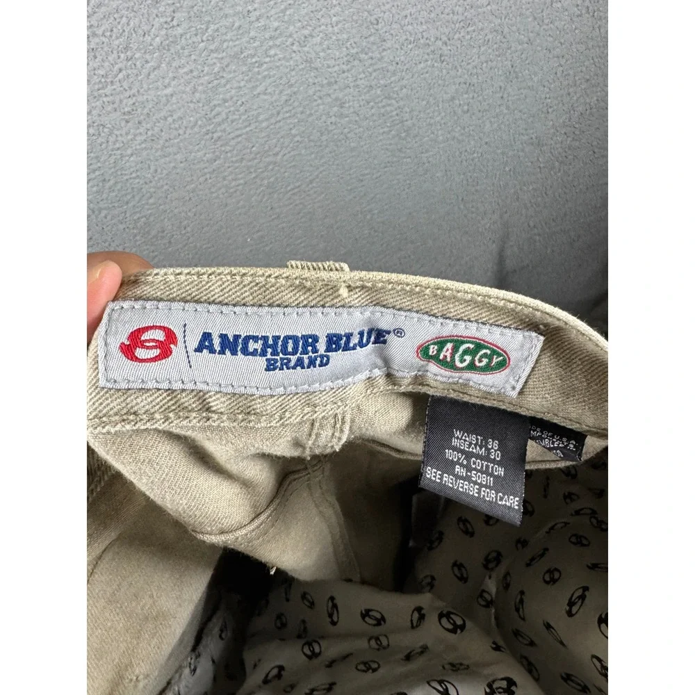 Anchor Blue Baggy Fit Jeans Men 36x30(34) Tan Khaki Denim 90s Skater Made in USA